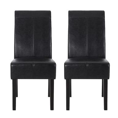 French PU Leather Black Dining Chair, Set of 2 - Yahoo Shopping