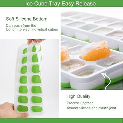 Ice Cube Tray with Lid and Bin, Silicone Ice Cube Trays for