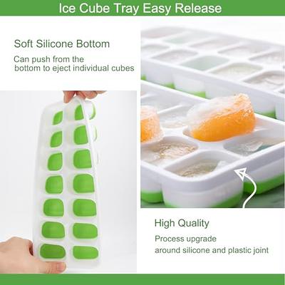 Ice Cube Tray with Lid and Bin | 36 Nugget Silicone Ice Tray for Freezer |  Comes with Ice Container, Scoop and Cover | Good Size Ice Bucket