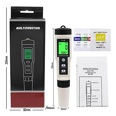 pH Monitor Digital pH Meter&Temperature Meter Water Quality Tester with ATC  and Automatic Calibration Function, pH Tester for hydroponics, Aquarium