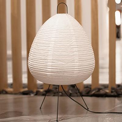 Nogy Noguchi Style Paper Lamp • Akari Lantern Lamp • Rice Paper Lamp •  Table Lamp • Japanese Lamp • Bedside Cool Lamp • Off White Paper Lantern  (Upgraded Table Lamp) 