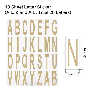 Letters Stickers White Alphabet Sticky Letter Label PVC Vinyl for Mailbox  Address Window Door, Pack of 15