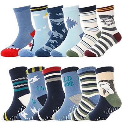 Toddler Socks 12 Pairs Non Slip Skid Ankle Socks For Kids Boys