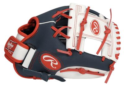 Rawlings Kids' Players Series 8.5 Youth T-Ball Baseball Glove (Blue/Red/ Black)