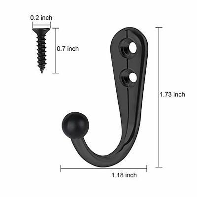 HAHAYOO 10 PCS Coat Hooks Wall Mounted, Premium Black Heavy Duty