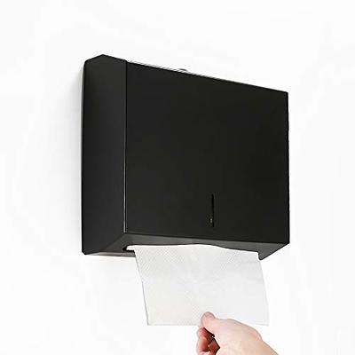 Flynama 2-Pack Paper Towel Holder Wall Mount Self Adhesive Paper Towel Holders, Kitchen Towel Holder for Kitchen in Black, Matte Black