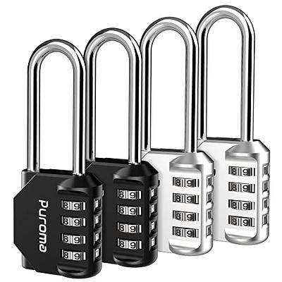 2 Pack 4 Digit Combination Padlock with Keys for School Gym Locker