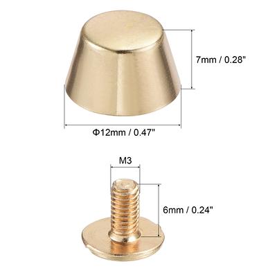 10 Set 6mm Brass Round Head Stud Screw Rivets for DIY Leather Craft Copper  Tone