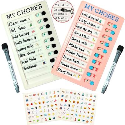 2 Pcs Chore Chart for Adults to do List My Chores Checklist Task Board  Sliding Routine Chart for Kids, Memo Boards Slider Schedule DIY Detachable  Daily Checklist Planning Table (2Pcs White My