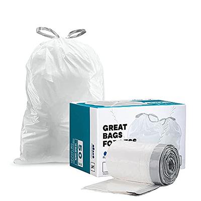 simplehuman 30 L/8 gal., White - 240 Liners, Code G Custom Fit Drawstring Trash Bags