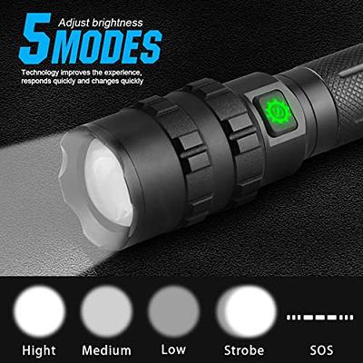 Flashlights High Lumens Rechargeable, XPH90.2 250,000 Lumen Super Bright  Flash Light LED Powerful Flashlights, High Power Flashlight for Camping