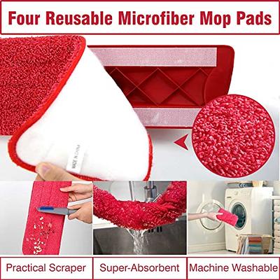 Microfiber Spray Floor Mops for Floors Cleaning, POPTEN 360 Degree Cleaning  Kitchen Mop with 640ML Refillable Bottle,3 Washable Mop Pads and 1 Scraper