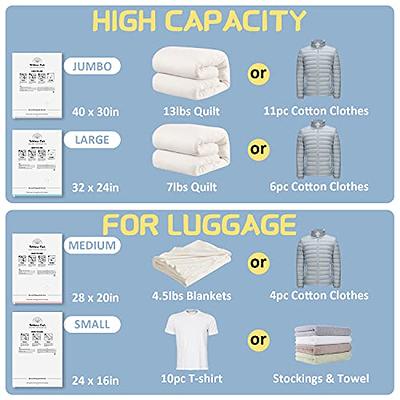 10PC Jumbo Vacuum Storage Bags Garment Seal Clothes Travel Space