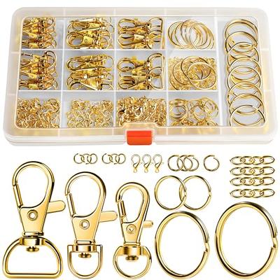 TEHAUX 40pcs Key Rings Hooks Keychain Key Chains Key Chain Kit Keyring Hook  Key Chain Making Kit Key Chain Clips Swivel Clasp Keyrings for Crafting