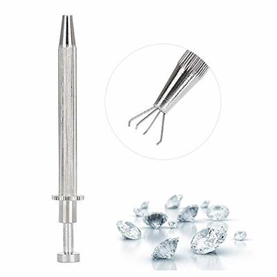 4 Prong Jewelry Bead Holder Pick-up Tool Diamond Gems Screw Stainless Steel  Tweezer Catcher Grabber Jeweler Jewelry Making Tool