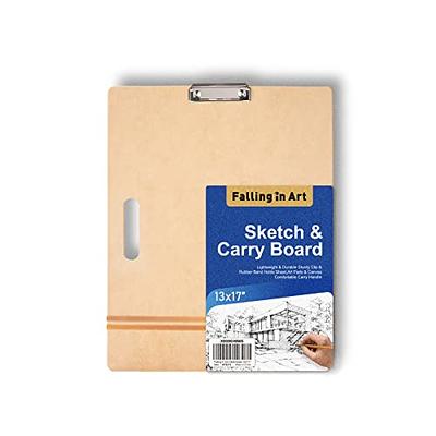 Artlicious Drawing Board - 13 x 17 Sketch Boards with Handle for Drafting  Art - Portable Wooden Clipboard for Class or Studio Fit in Artists Tote