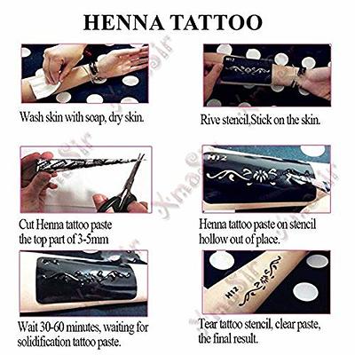 XMASIR Henna Tattoo Kit Stencils, 16 Sheets Temporary Reusable