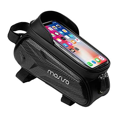 Bike Phone Front Frame Bag, Waterproof Bicycle Phone Mount Top