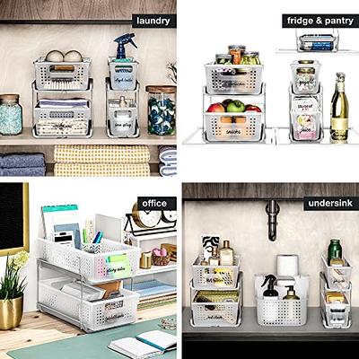 Two-Tier Organizer with Dividers Frost/Gray - Madesmart