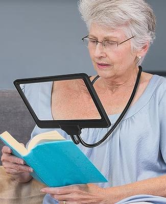 NZQXJXZ 5X Hands Free Magnifying Glass for Reading Large Full Book Page  Magnifier with Neck Wear Flexible Gooseneck Magnifier with 36 Ultra-Bright  Dimmable LED Lights for Seniors Repair Sewing - Yahoo Shopping