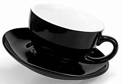 Yesland 2 Pack 10 oz Coffee Cup and Saucer, Ceramic Glossy Black Cappuccino  Cups with Saucers for Co…See more Yesland 2 Pack 10 oz Coffee Cup and