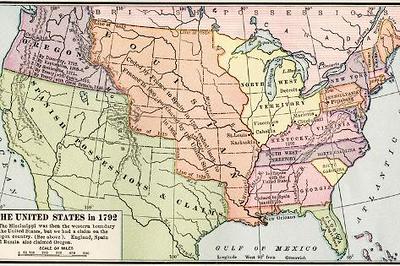 Giclee Print: Map of the U. S. in 1792, Showing Colonial Claims on ...