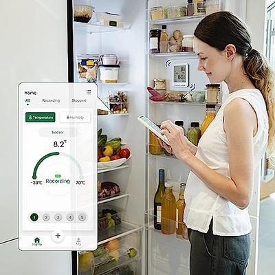 Wireless Thermometer Hygrometer for iPhone/Android, Smart Bluetooth Humidity Temperature Sensor with Alarm and Data Storage for Green House Cigar