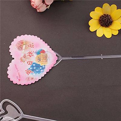 80Pcs Plastic Flower Card Holder Stick Heart Shaped Head Floral