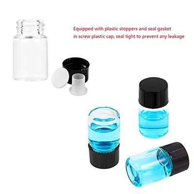 10ml Glass Vials with Screw Caps and Plastic Stoppers, Small Clear