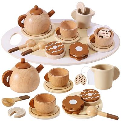 BUYGER Wooden Tea Party Set for Toddler Little Girls 3-5 with Teapot Tea Cup  Set Wooden Play Food Toy Kitchen Accessories for Kids Girls Children Boys  Toddler - Yahoo Shopping