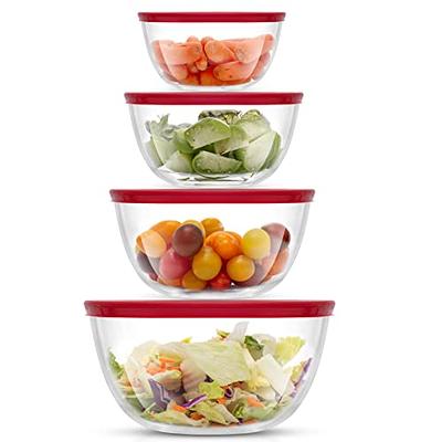 3 Piece Storage and Batter Mixing Bowl Set with Lids BPA Free Plastic