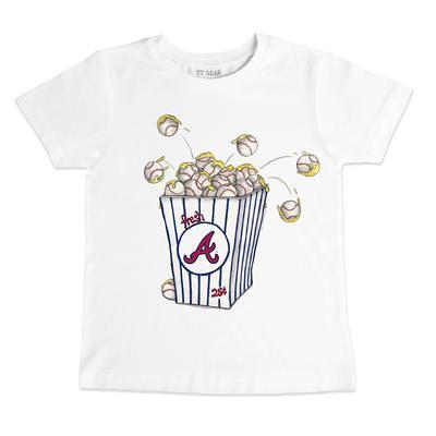 Women's Tiny Turnip White Atlanta Braves Baseball Babes T-Shirt Size: Small