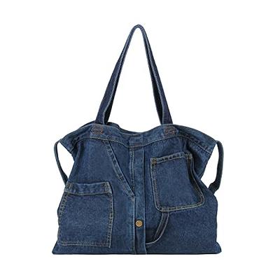  ROUROU Denim Shoulder Bag for Women Hobo Tote Bag