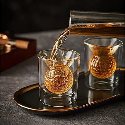 Whiskey Decanter Set Transparent Creative with 2 Glasses,Gifts for  Men,Whiskey Flask Carafe Decanter with 4 Whiskey Stones & Tong,Whiskey  Carafe for