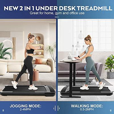Aukfa Walking Pad, Under Desk Treadmill with Incline for Home Office  Workout, 265 lb Capacity, 4 mph Speed 