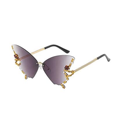 Oversized Rimless Fashion Sunglasses For Women Men Casual Gradient