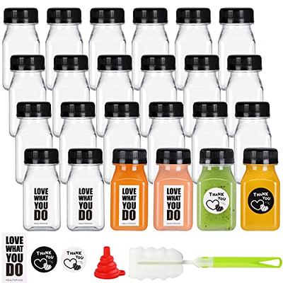 Fhxtcygj 24 Pack 4oz Empty PET Plastic Juice Bottles with Leak
