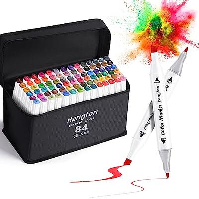 HOMSAILMO Art Markers, 84 Colors Artist Alcohol Dual Broad&Fine Tip  Permanent Markers and 2 Outline Pen Set with Case for Adults Kids Coloring  Drawing
