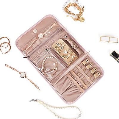 BELALIFE Travel Jewelry Case Organizer, Foldable Jewelry Storage Roll for  Earrings, Necklaces, Rings, Bracelets, Brooches, Pink - Yahoo Shopping