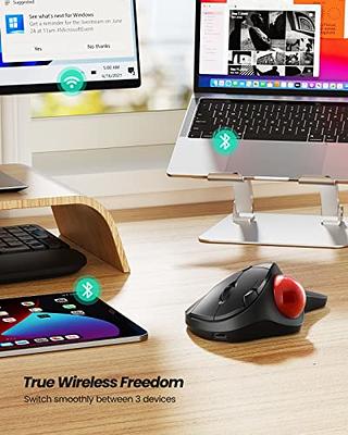 Bluetooth Trackball Mouse Wireless, Ergonomic Track Ball Mouse Supports 3  Device Connection (2.4G + Bluetooth), Easy Thumb Control, Precision and  Smooth Tracking, Compatible for PC, iPad, Mac, Windows 