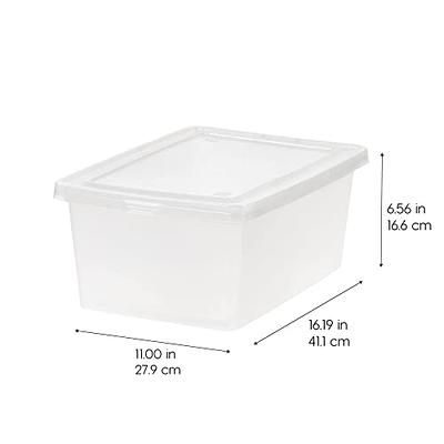 Iris USA 14.5 Quart Plastic Storage Bin Tote Organizing Container with Latching Lid, Stackable and Nestable, Clear, 4 Pack