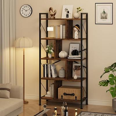 BLUEBELL Tall Narrow Bookshelf with 2 Drawers 5 Tier Bookcase Book Shelf  Organizer with Open Storage Shelves for Living Room Bedroom - ShopStyle