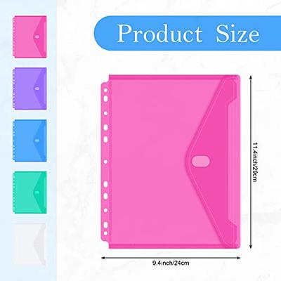 Dunwell Binder Folders with Pockets - (Assorted Colors, 6 Pack, 2 Pockets 3 Holes), Colored Plastic Folders for 3 Ring Binder , Poly 2 Pocket Folder