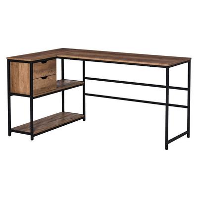 Homy Casa Computer Desk 47.2 in. W Brown Metal Frame MDF Wood ZEN