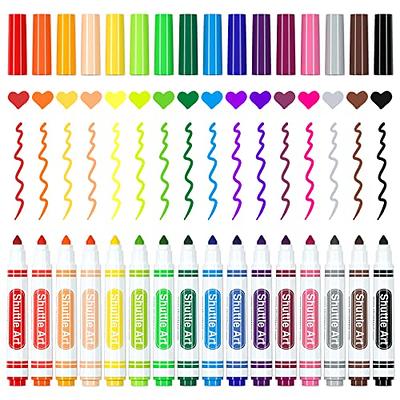 Shuttle Art 384 Pack Washable Super Tips Markers, 16 Assorted Colors  Conical Tip Large Markers Bulk with a Box, Bonus Caps, Home Classroom  School