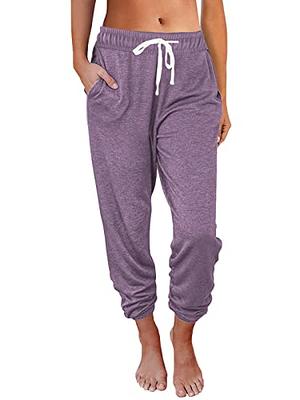 AUTOMET Baggy Sweatpants for Women with Pockets-Lounge Womens Pajams Pants-Womens  Cinch Bottoms Joggers for Yoga Workout Lightpurple - Yahoo Shopping