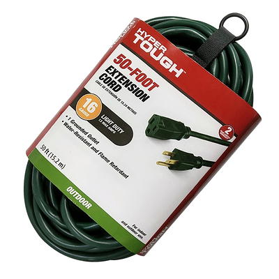 Hyper Tough 10FT 16AWG 3 Prong Black Outdoor Single Outlet Extension Cord 