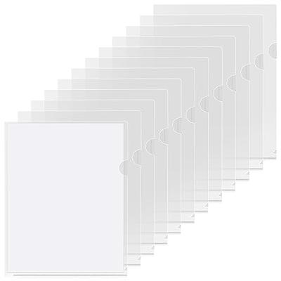 KTRIO 48 Pack Plastic File Folders, Clear Project Pockets Plastic Sleeves  L-Type Documents Folder Jacket, Paper Sheet Protectors for Office School