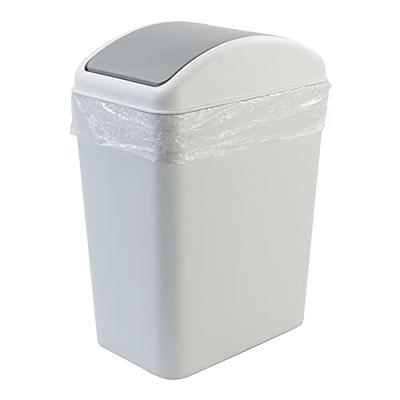 Mainstays 13 Gallon Trash Can, Plastic Swing Top Kitchen Trash Can, White