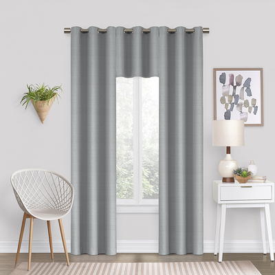 Eclipse Samara Solid Color Blackout Rod Pocket Single Curtain Panel, White,  42 x 63 